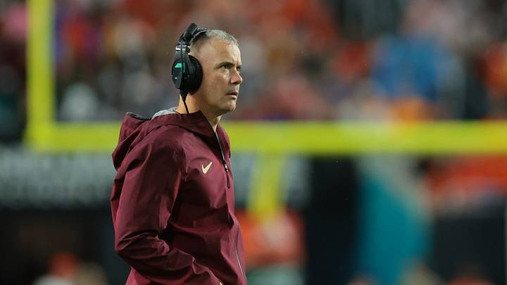 Oct 17, 2026; Miami Gardens, Florida, USA;  Florida State Seminoles head coach Mike Norvell during the second quarter against the Miami Hurricanes at Hard Rock Stadium.  Mandatory Credit: Sam Navarro-Imagn Images