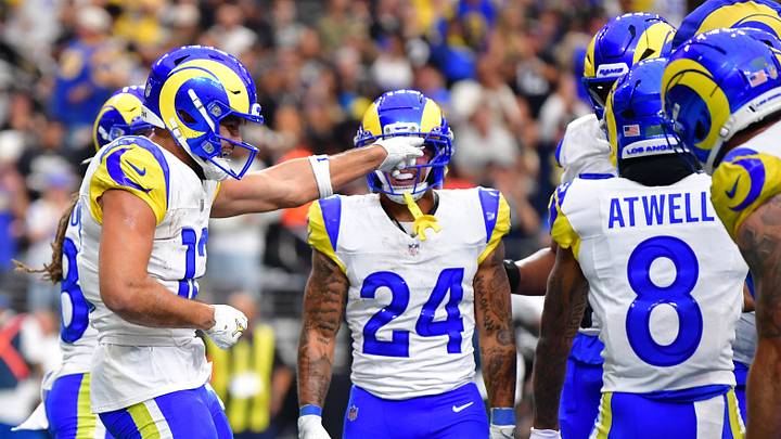 Oct 25, 2026; Paradise, Nevada, USA; Los Angeles Rams wide receiver Puka Nacua (12) reacts after scoring a touchdown against the Las Vegas Raiders in the first half at Allegiant Stadium. Mandatory Credit: Gary A. Vasquez-Imagn Images Oct 25, 2026; Paradise, Nevada, USA; Los Angeles Rams wide receiver Puka Nacua (12) reacts after scoring a touchdown against the Las Vegas Raiders in the first half at Allegiant Stadium. Mandatory Credit: Gary A. Vasquez-Imagn Images