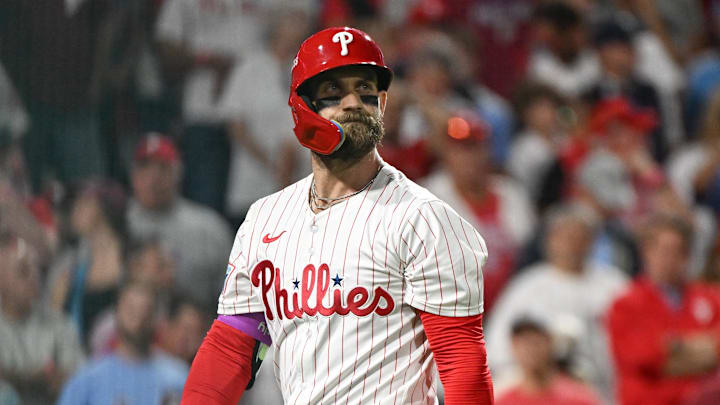 Phillies star Bryce Harper was asked about hearing boos from the fans during his team's NLDS Game 2 Loss to the Dodgers.