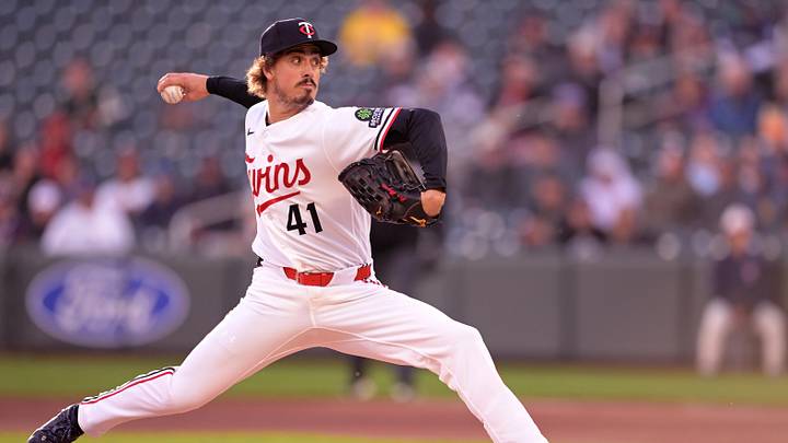 Apr 28, 2026; Minneapolis, Minnesota, USA;  Minnesota Twins starting pitcher Joe Ryan (41) delivers a pitch against the Seattle Mariners during the first inning at Target Field. Mandatory Credit: Nick Wosika-Imagn Images