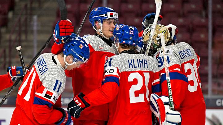 Buffalo Sabres prospect Radim Mrtka surrounded by Team Czechia teammates at the 2026 World Juniors tournament. Buffalo Sabres prospect Radim Mrtka surrounded by Team Czechia teammates at the 2026 World Juniors tournament.