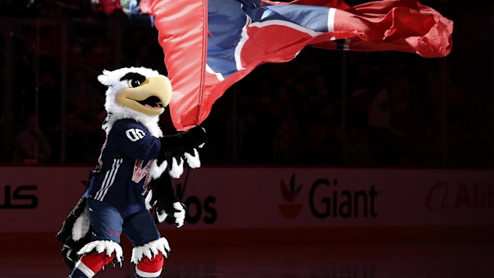Slapshot, Washington Capitals Mandatory Credit: Amber Searls-Imagn Images