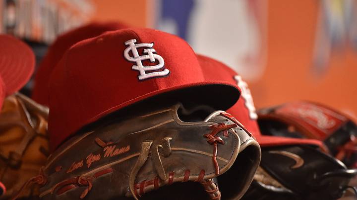 Jul 29, 2016; Miami, FL, USA; A detailed view of a hat and glove in the dugout of the St. Louis Cardinals in the game against the Miami Marlins at Marlins Park. The Cardinals defeated the Marlins 11-6. Mandatory Credit: Jasen Vinlove-USA TODAY Sports Jul 29, 2016; Miami, FL, USA; A detailed view of a hat and glove in the dugout of the St. Louis Cardinals in the game against the Miami Marlins at Marlins Park. The Cardinals defeated the Marlins 11-6. Mandatory Credit: Jasen Vinlove-USA TODAY Sports