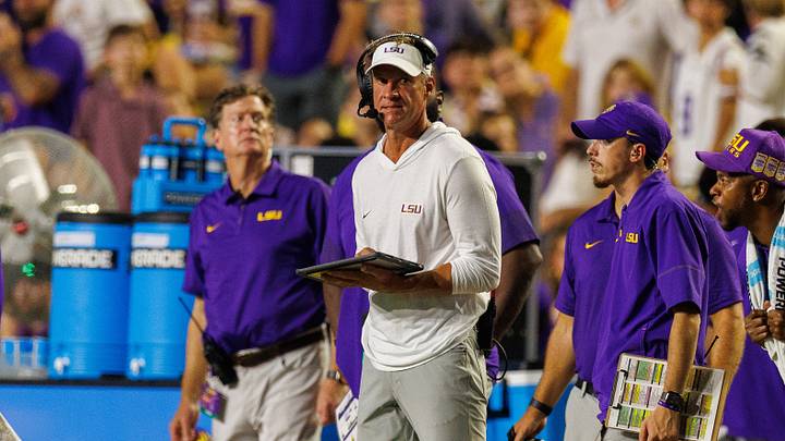 Sep 12, 2026; Baton Rouge, Louisiana, USA; LSU Tigers head coach Lane Kiffin looks on against Louisiana Tech Bulldogs during the second half at Tiger Stadium. Mandatory Credit: Stephen Lew-Imagn Images Sep 12, 2026; Baton Rouge, Louisiana, USA; LSU Tigers head coach Lane Kiffin looks on against Louisiana Tech Bulldogs during the second half at Tiger Stadium. Mandatory Credit: Stephen Lew-Imagn Images