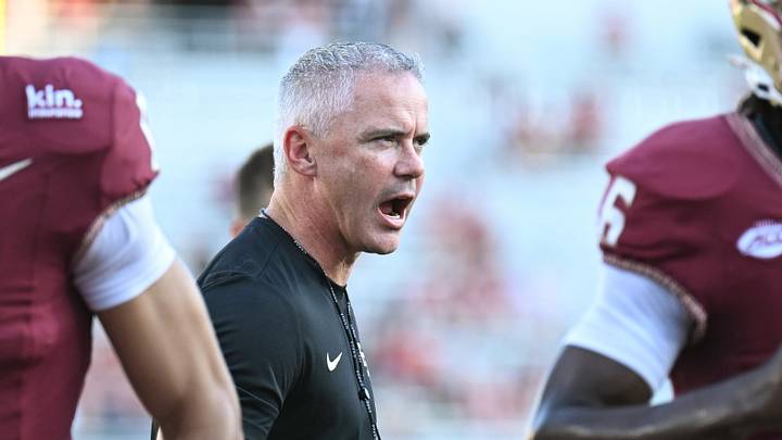 Sep 7, 2026; Tallahassee, Florida, USA; Florida State Seminoles head coach Mike Norvell reacts before the game against the Southern Methodist Mustangs at Doak S. Campbell Stadium. Mandatory Credit: Melina Myers-Imagn Images Sep 7, 2026; Tallahassee, Florida, USA; Florida State Seminoles head coach Mike Norvell reacts before the game against the Southern Methodist Mustangs at Doak S. Campbell Stadium. Mandatory Credit: Melina Myers-Imagn Images