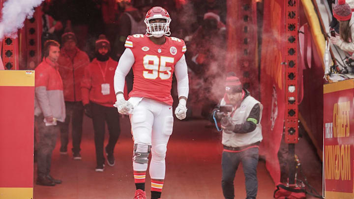Dec 25, 2023; Kansas City, Missouri, USA; Kansas City Chiefs defensive tackle Chris Jones (95) is an unrestricted free agent in 2024. 