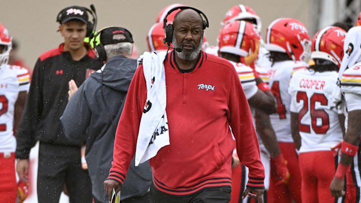 Maryland Terrapins head coach Mike Locksley. Mandatory Credit: Robert Goddin-Imagn Images