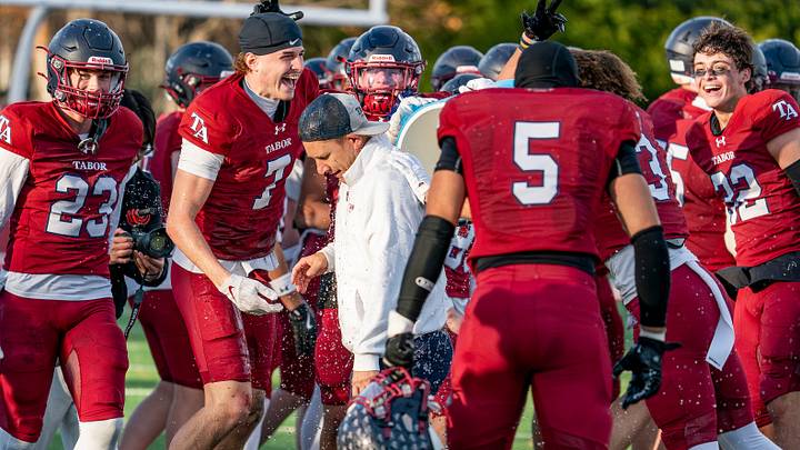 Tabor Academy celebrates after winning the John Papas Bowl 42-21. Tabor Academy celebrates after winning the John Papas Bowl 42-21.