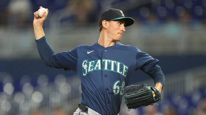 Jul 8, 2026; Miami, Florida, USA; Seattle Mariners starting pitcher George Kirby (68) throws during the first inning against the Miami Marlins at loanDepot Park. Mandatory Credit: Jim Rassol-Imagn Images Jul 8, 2026; Miami, Florida, USA; Seattle Mariners starting pitcher George Kirby (68) throws during the first inning against the Miami Marlins at loanDepot Park. Mandatory Credit: Jim Rassol-Imagn Images