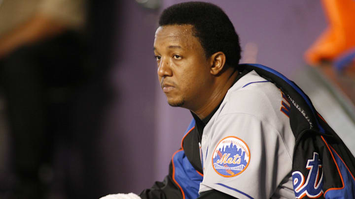 June 11, 2006; Phoenix, AZ, USA; New York Mets pitcher (45) Pedro Martinez between innings against the Arizona Diamondbacks at Chase Field. Mandatory Credit: Rick Scuteri-US Presswire Copyright Rick Scuteri June 11, 2006; Phoenix, AZ, USA; New York Mets pitcher (45) Pedro Martinez between innings against the Arizona Diamondbacks at Chase Field. Mandatory Credit: Rick Scuteri-US Presswire Copyright Rick Scuteri