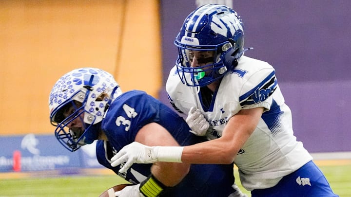 West Lyon's Ben Meyer (34) is one of the top defensive players back in Class 2A in Iowa high school football.