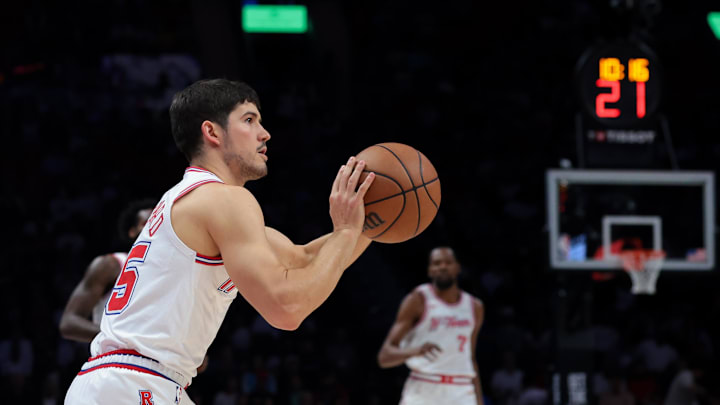 Feb 28, 2026; Miami, Florida, USA; Houston Rockets guard Reed Sheppard (15) shoots the basketball against the Miami Heat during the first quarter at Kaseya Center. Mandatory Credit: Sam Navarro-Imagn Images Feb 28, 2026; Miami, Florida, USA; Houston Rockets guard Reed Sheppard (15) shoots the basketball against the Miami Heat during the first quarter at Kaseya Center. Mandatory Credit: Sam Navarro-Imagn Images