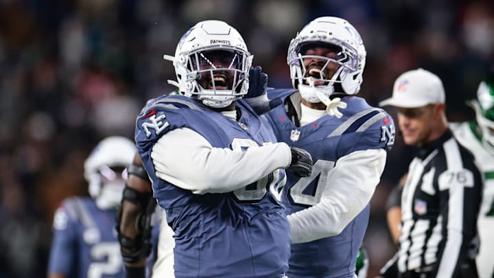 New England Patriots defensive tackle Christian Barmore New England Patriots defensive tackle Christian Barmore