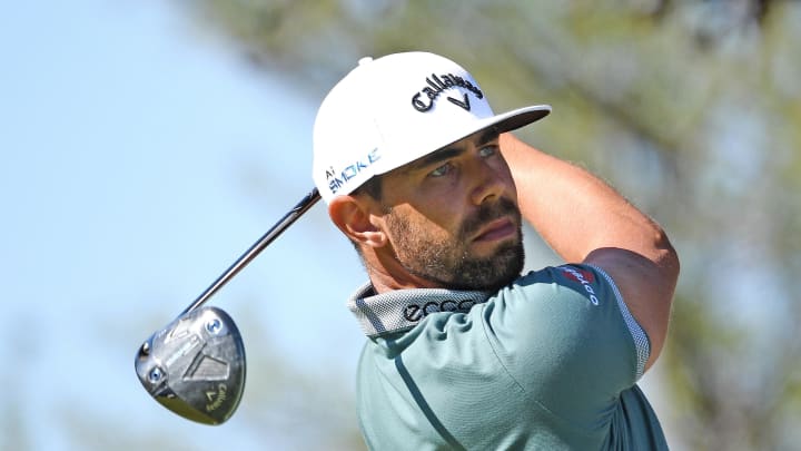 May 30, 2024; Hamilton, Ontario, CAN; Erik van Rooyen hits his tee shot at the 17th hole during the first round of the RBC Canadian Open golf tournament. Mandatory Credit: Dan Hamilton-USA TODAY Sports