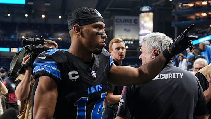 Detroit Lions wide receiver Amon-Ra St. Brown (14). Detroit Lions wide receiver Amon-Ra St. Brown (14).