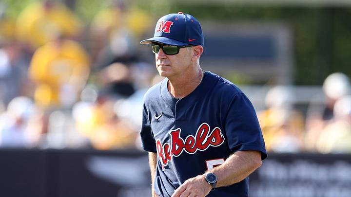 Ole Miss head coach Mike Bianco walks from the pitching mound as his team plays Southern Miss in Game 1 of a NCAA Super Regional Ole Miss head coach Mike Bianco walks from the pitching mound as his team plays Southern Miss in Game 1 of a NCAA Super Regional