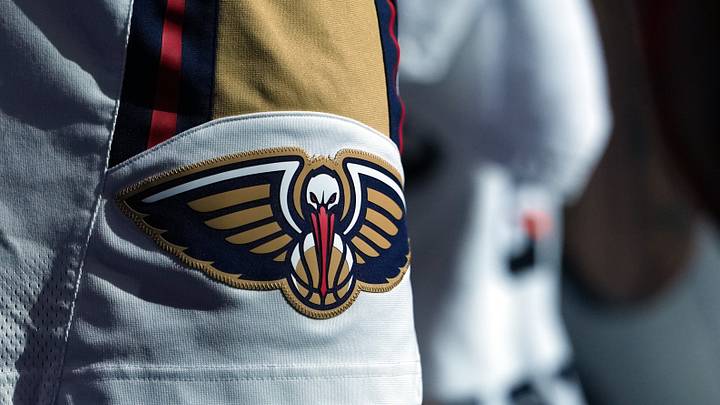 Apr 3, 2026; Sacramento, California, USA; The New Orleans Pelicans logo on the shorts of New Orleans Pelicans guard Jordan Hawkins (24) during the fourth quarter against the Sacramento Kings at Golden 1 Center. Mandatory Credit: Darren Yamashita-Imagn Images Apr 3, 2026; Sacramento, California, USA; The New Orleans Pelicans logo on the shorts of New Orleans Pelicans guard Jordan Hawkins (24) during the fourth quarter against the Sacramento Kings at Golden 1 Center. Mandatory Credit: Darren Yamashita-Imagn Images