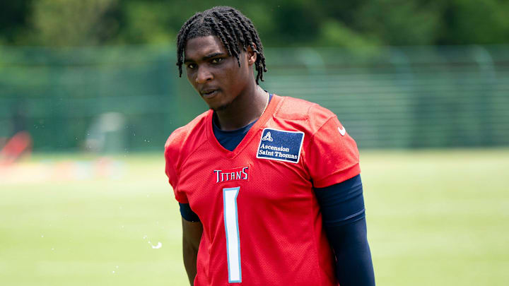 Tennessee Titans quarterback Cam Ward (1) heads for the locker room after mandatory Titans Minicamp at Ascension Saint Thomas Sports Park in Nashville, Tenn., Tuesday, June 10, 2025. Tennessee Titans quarterback Cam Ward (1) heads for the locker room after mandatory Titans Minicamp at Ascension Saint Thomas Sports Park in Nashville, Tenn., Tuesday, June 10, 2025.