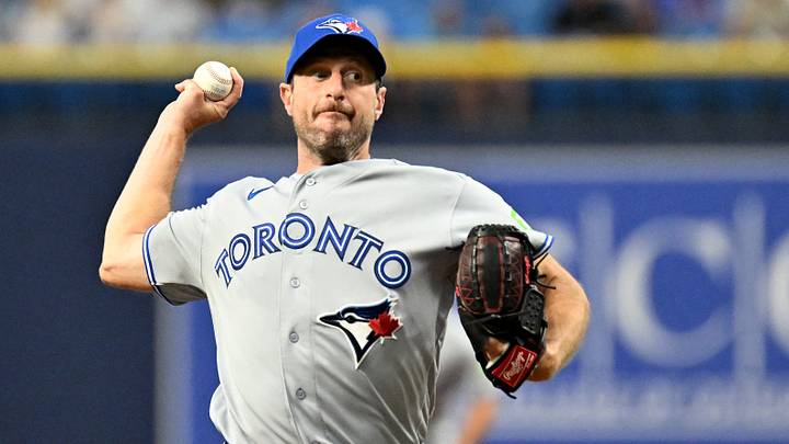 Toronto Blue Jays starting pitcher Max Scherzer. Credit: Jonathan Dyer-Imagn Images Toronto Blue Jays starting pitcher Max Scherzer. Credit: Jonathan Dyer-Imagn Images