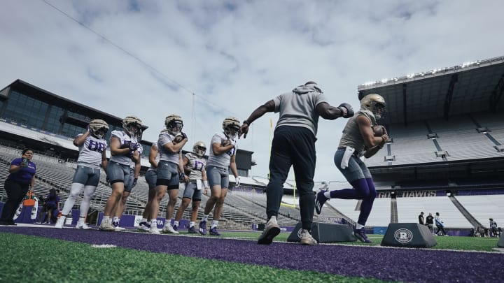 Will Rogers goes through a ball-possession drill. Will Rogers goes through a ball-possession drill.