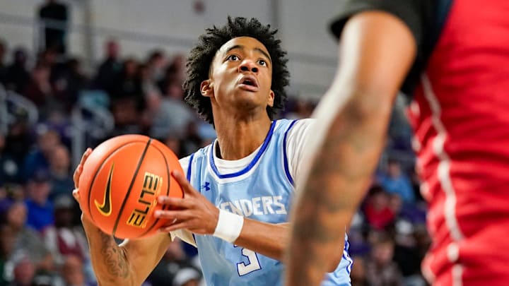 Trey Beamer, pictured here competing for IMG Academy basketball in December last year, recently completed his first season with the Ascenders.