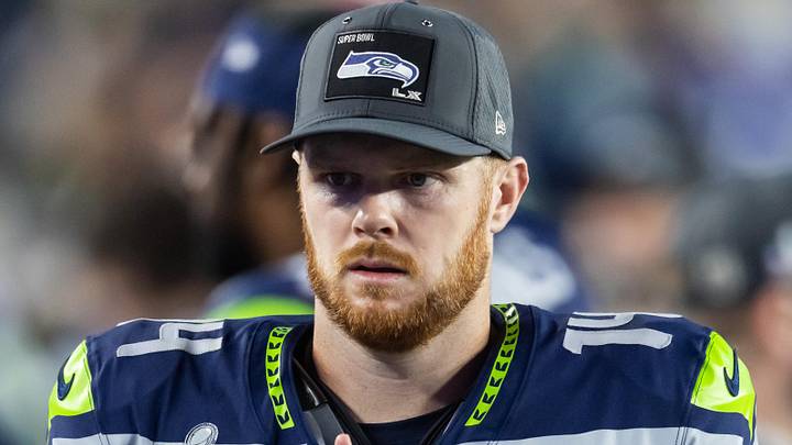 Seattle Seahawks quarterback Sam Darnold during Super Bowl LX