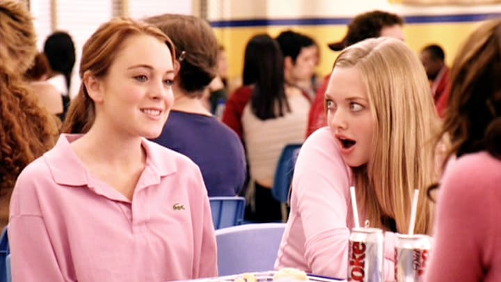 Lindsay Lohan and Amanda Seyfried in a lunchtime scene from 'Mean Girls'