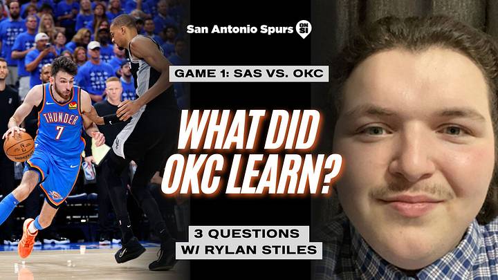Three questions graphic ahead of San Antonio Spurs vs. Oklahoma City Thunder on Oct. 20, 2026. Three questions graphic ahead of San Antonio Spurs vs. Oklahoma City Thunder on Oct. 20, 2026.