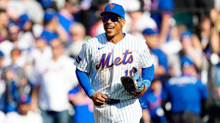 New York Mets second baseman Jorge Polanco (11) is shown after the last out was made against the Pittsburgh Pirates, Thursday, March 26, 2026.