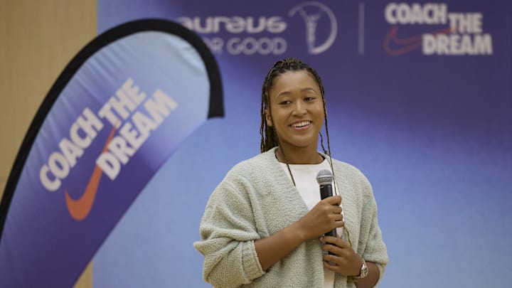 Naomi Osaka spoke to girls about sports at a Nike event in Japan.