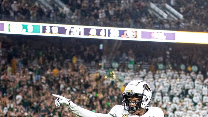 CU football wide receiver Jimmy Horn Jr. signals for a first down after making an acrobatic catch that would later get overturned due to a holding penalty against CSU in the Rocky Mountain Showdown at Canvas Stadium on Saturday, Sept. 14, 2024, in Fort Collins, Colo.