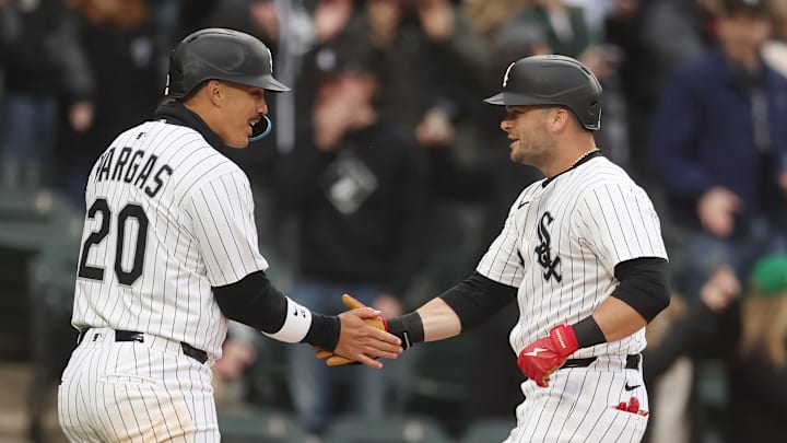 Andrew Benintendi, Miguel Vargas - Los Angeles Angels v Chicago White Sox