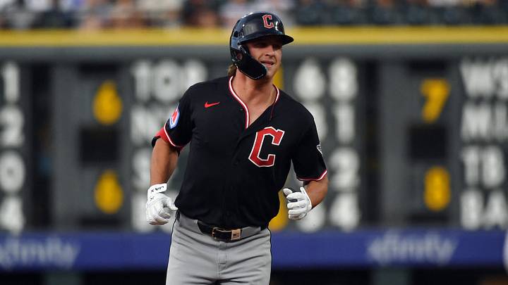 Aug 21, 2026; Denver, Colorado, USA; Cleveland Guardians outfielder Petey Halpin (0) runs the bases after a home run in the third inning against the Colorado Rockies at Coors Field. Mandatory Credit: Christopher Hanewinckel-Imagn Images Aug 21, 2026; Denver, Colorado, USA; Cleveland Guardians outfielder Petey Halpin (0) runs the bases after a home run in the third inning against the Colorado Rockies at Coors Field. Mandatory Credit: Christopher Hanewinckel-Imagn Images