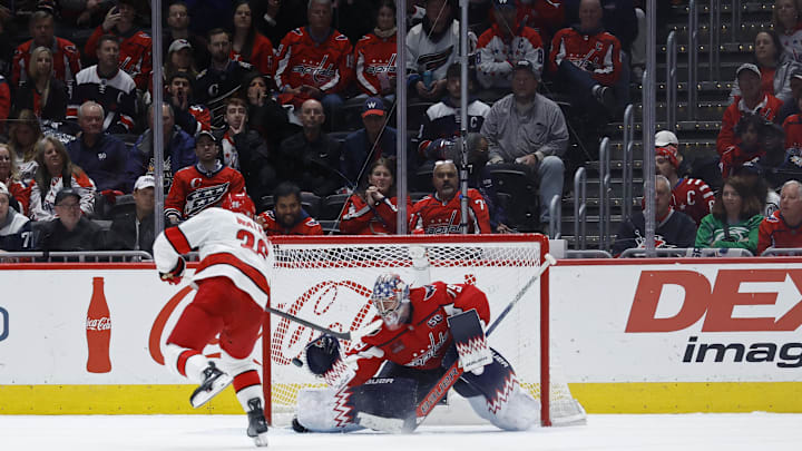 Charlie Lindgren, Washington Capitals Mandatory Credit: Geoff Burke-Imagn Images