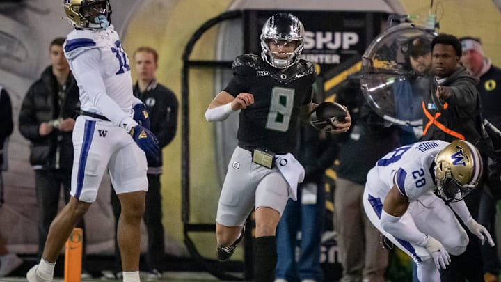 Dillon Gabriel and the Oregon Ducks went undefeated in their first season in the Big Ten.