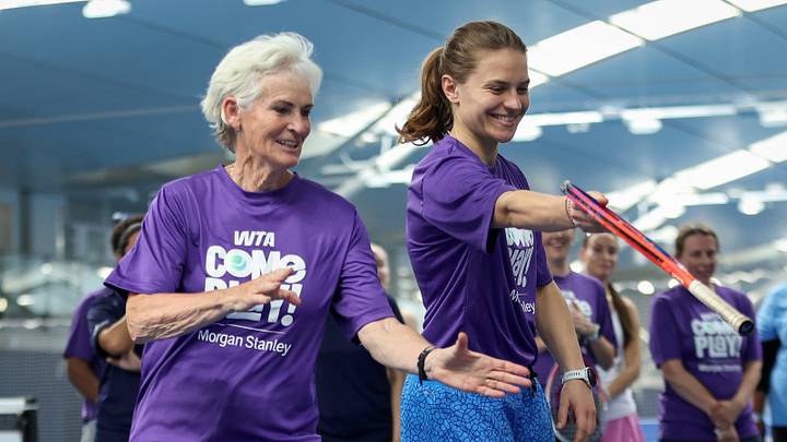 WTA Foundation Community Ambassador, Judy Murray, at WTA Come Play presented by Morgan Stanley with the WTA Foundation