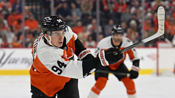 Porter Martone has 10 points in 9 NHL games.