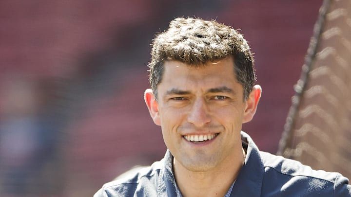 Aug 28, 2022; Boston, Massachusetts, USA; Chaim Bloom, Chief Baseball Officer of the Boston Red Sox