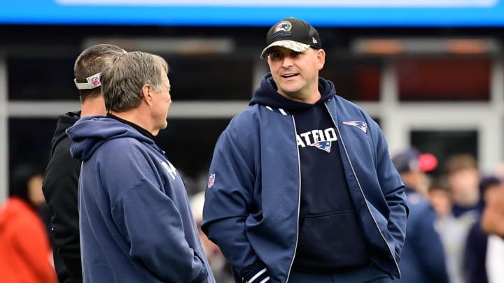 Dec 17, 2023; Foxborough, Massachusetts, USA; New England Patriots assistant head coach Joe Judge