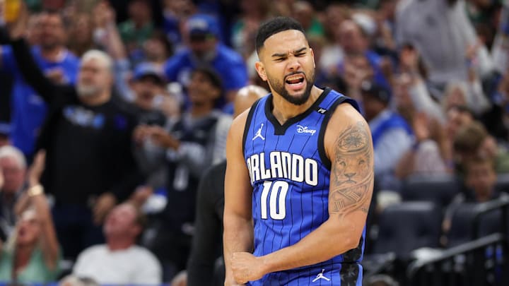 Orlando Magic guard Cory Joseph reacts after making a basket against the Boston Celtics. Mandatory Credit: Nathan Ray Seebeck-Imagn Images Orlando Magic guard Cory Joseph reacts after making a basket against the Boston Celtics. Mandatory Credit: Nathan Ray Seebeck-Imagn Images