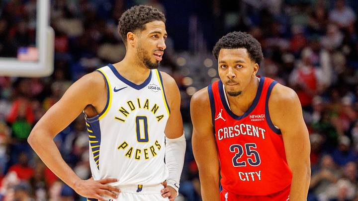 Oct 21, 2026; New Orleans, Louisiana, USA; New Orleans Pelicans forward Trey Murphy III (25) and Indiana Pacers guard Tyrese Haliburton (0) during the second half at Smoothie King Center. Mandatory Credit: Stephen Lew-Imagn Images Oct 21, 2026; New Orleans, Louisiana, USA; New Orleans Pelicans forward Trey Murphy III (25) and Indiana Pacers guard Tyrese Haliburton (0) during the second half at Smoothie King Center. Mandatory Credit: Stephen Lew-Imagn Images