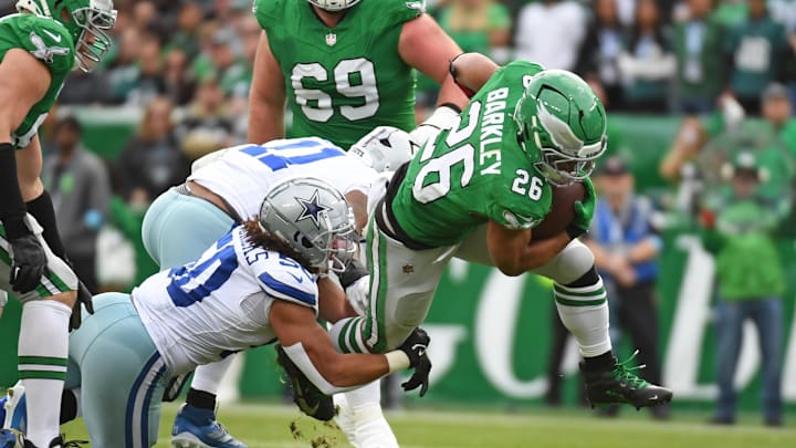 Barkley is the ninth player in NFL history to rush for 2,000 yards in a season.