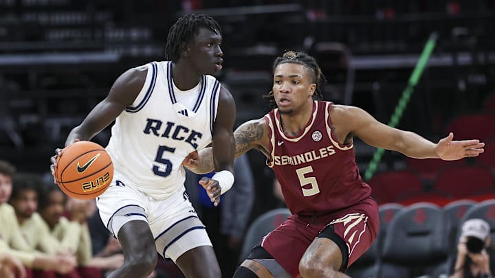 Rice Owls transfer guard Jacob Dar (5) has heard from the Gonzaga Bulldogs, among other schools, according to reports.