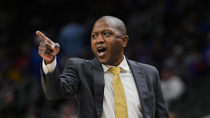 Missouri Tigers head coach Dennis Gates reacts during game against the Kansas Jayhawks | Mandatory Credit: Jay Biggerstaff-Imagn Images