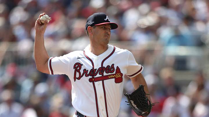 Cumberland, Georgia, USA;  Atlanta Braves pitcher Tyler Mahle (54) throws a pitch against the Philadelphia Phillies in the second inning during game two of the Wildcard round for the 2026 MLB Playoffs at Truist Park.  Mandatory Credit: Brett Davis-Imagn Images