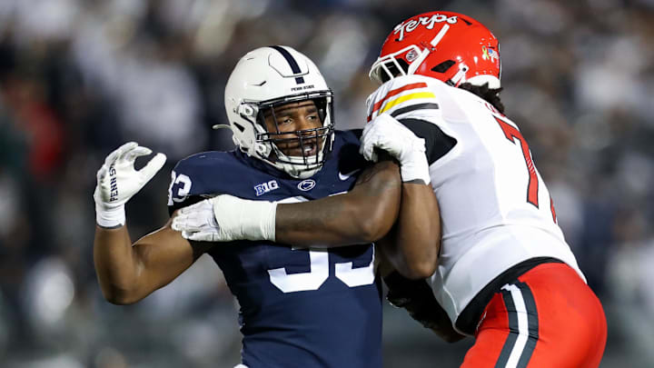 Nov 12, 2022; University Park, Pennsylvania, USA; Penn State Nittany Lions defensive end Dani