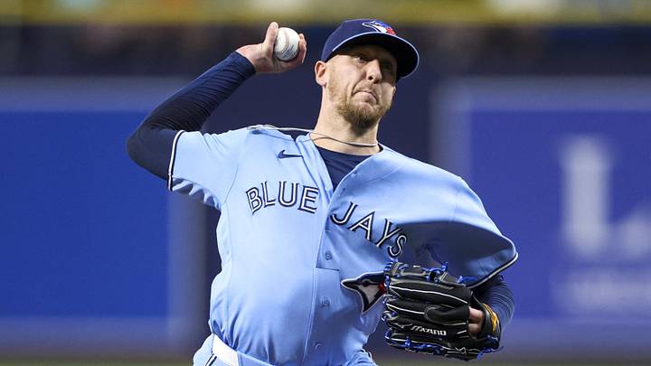 May 5, 2026; St. Petersburg, Florida, USA; Toronto Blue Jays pitcher Jeff Hoffman (23) throws a pitch against the Tampa Bay Rays in the seventh inning at Tropicana Field May 5, 2026; St. Petersburg, Florida, USA; Toronto Blue Jays pitcher Jeff Hoffman (23) throws a pitch against the Tampa Bay Rays in the seventh inning at Tropicana Field