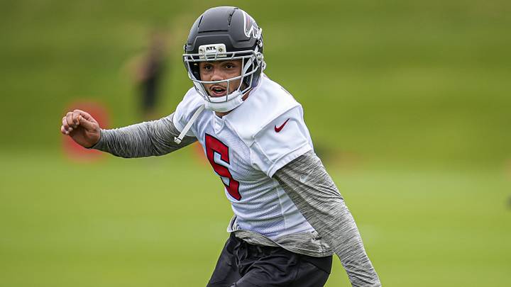 Jun 16, 2026; Atlanta, GA, USA; Atlanta Falcons wide receiver Drake London (5) shown on the field during Minicamp. Mandatory Credit: Dale Zanine-Imagn Images