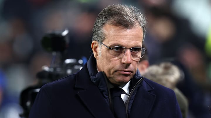 Cristiano Giuntoli, Juventus Director of Sport, looks on...