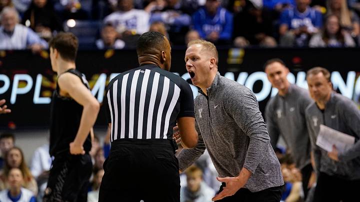 Feb 14, 2026; Provo, Utah, USA; BYU Cougars head coach Kevin Young reacts during the second half against the Colorado Buffaloes at the Marriott Center. Mandatory Credit: Aaron Baker-Imagn Images Feb 14, 2026; Provo, Utah, USA; BYU Cougars head coach Kevin Young reacts during the second half against the Colorado Buffaloes at the Marriott Center. Mandatory Credit: Aaron Baker-Imagn Images